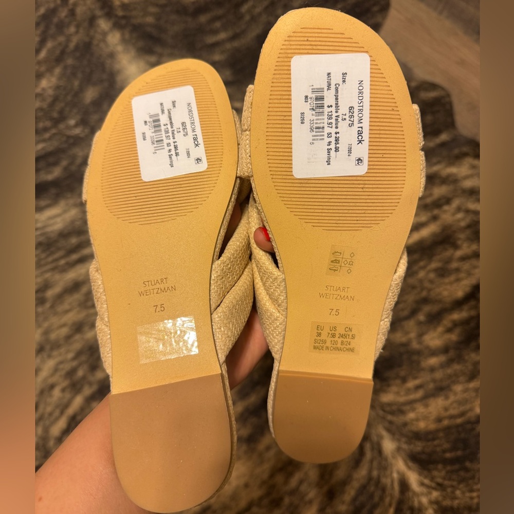 Stuart Weitzman Crossover Raffia Slide Sandal NWT - image 4